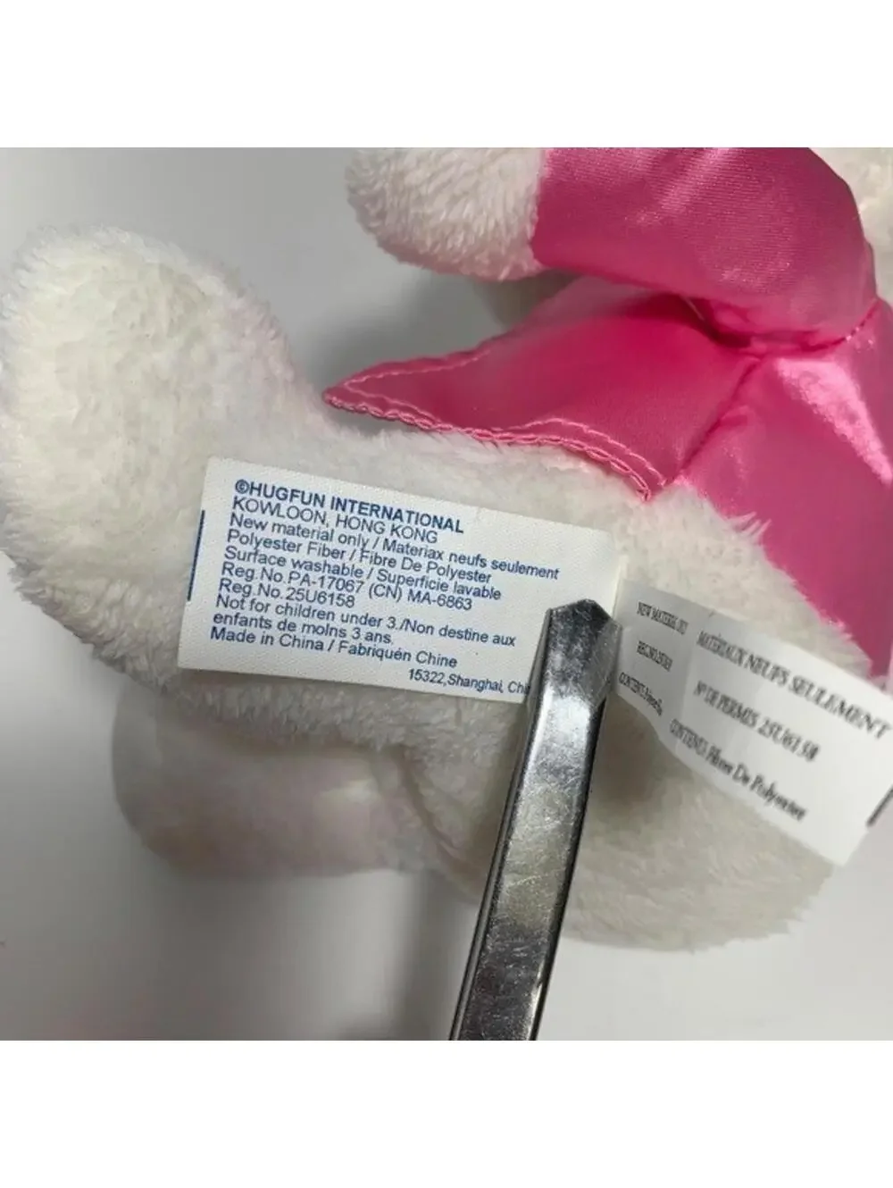 Hugfun White Graduation Teddy Bear Plush Pink Cap & Gown 9